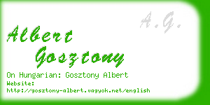 albert gosztony business card
